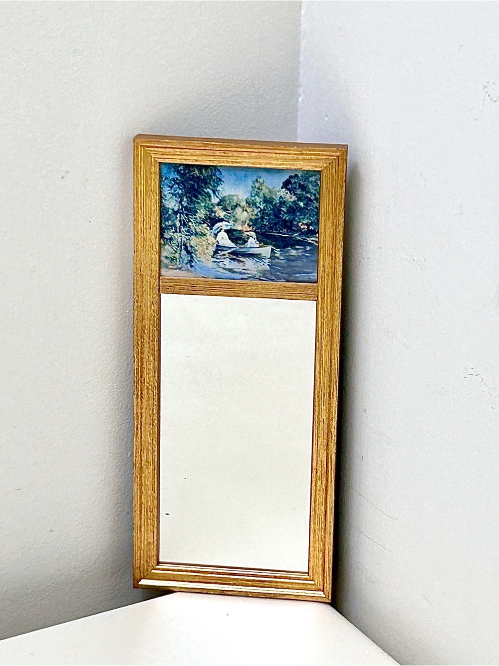 Vtg Embellished Mirror Print Of 1909 Mathias J. Alten SUNDAY AFTERNOON Painting